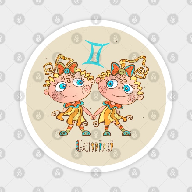 Gemini zodiac children Magnet by Mako Design 